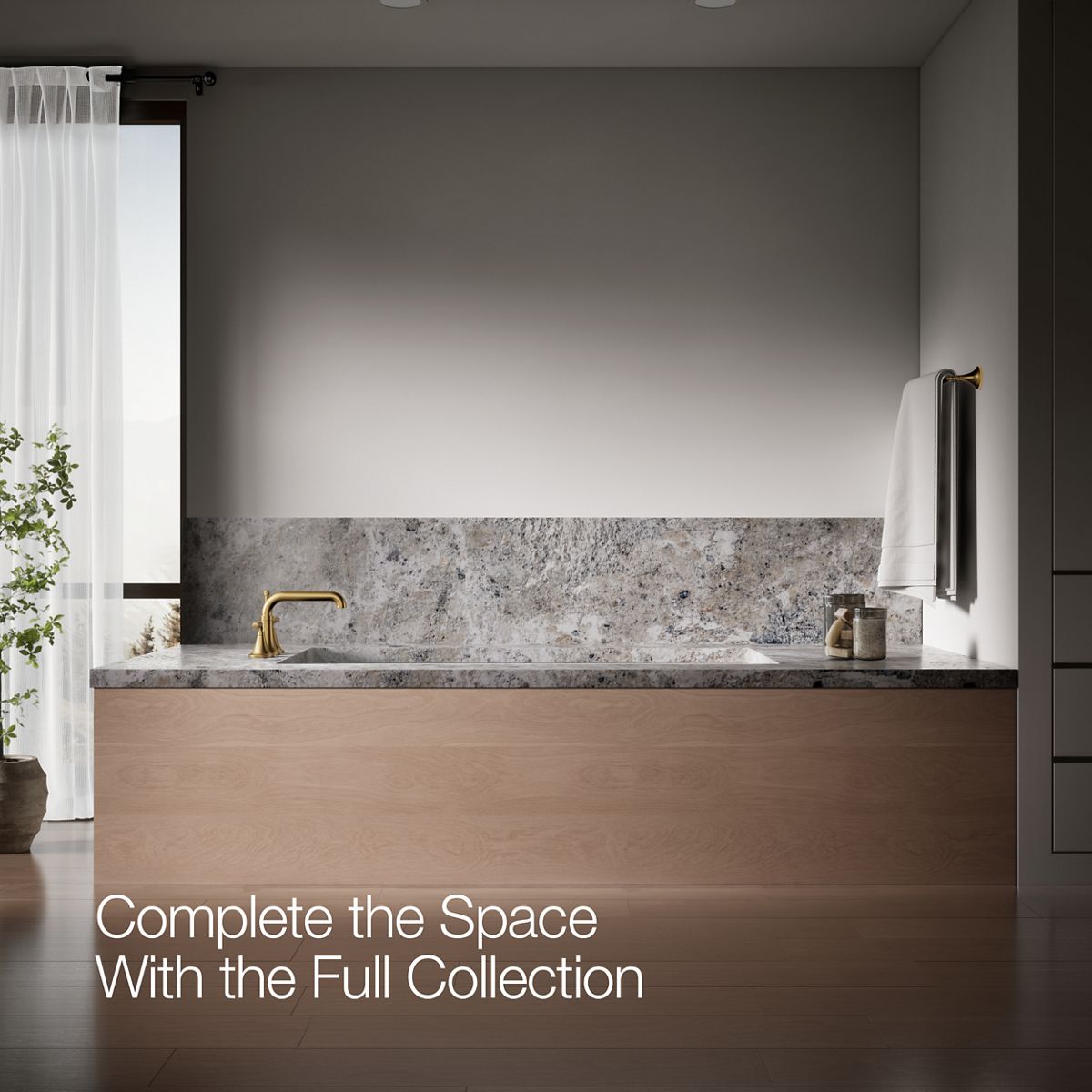KOHLER K-T26440-4 Tone Deck-mount bath faucet trim with diverter