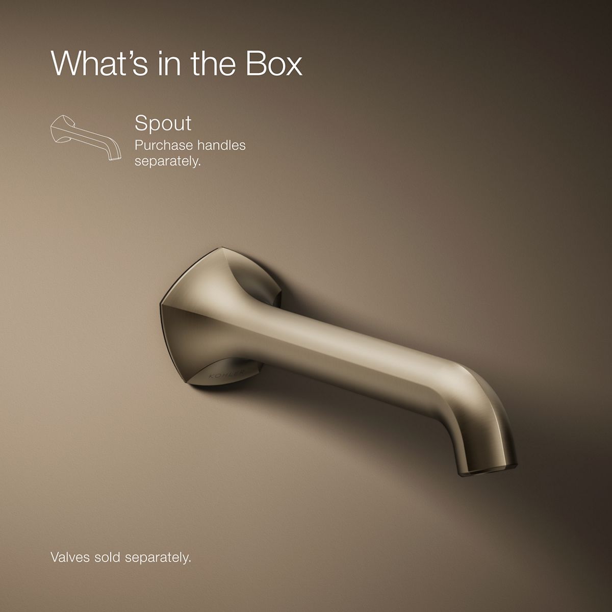 KOHLER K-T27011-ND Occasion Wall-mount bathroom sink faucet spout with Straight design, 1.2 gpm