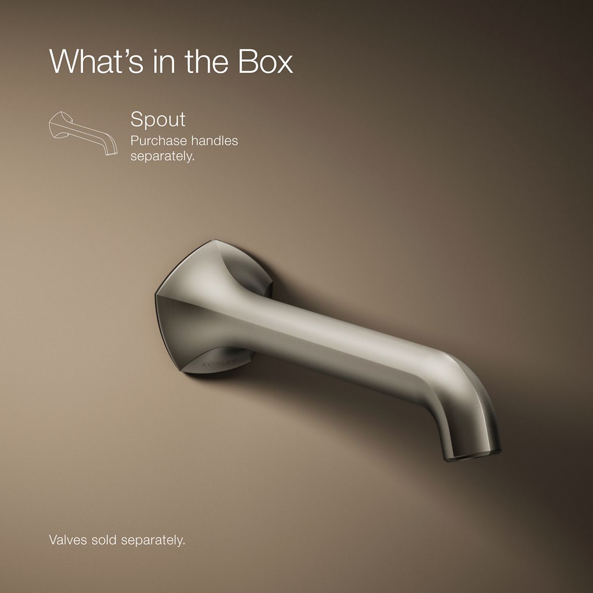 KOHLER K-T27011-ND Occasion Wall-mount bathroom sink faucet spout with Straight design, 1.2 gpm