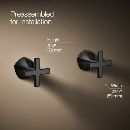 KOHLER K-T27013-3 Occasion Wall-mount bathroom sink faucet Cross handle trim, 1.2 gpm