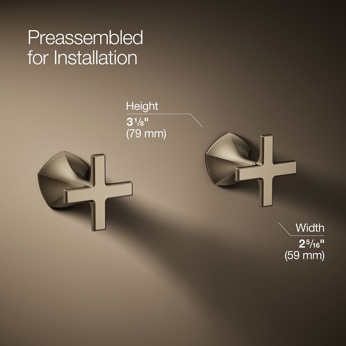 KOHLER K-T27013-3 Occasion Wall-mount bathroom sink faucet Cross handle trim, 1.2 gpm