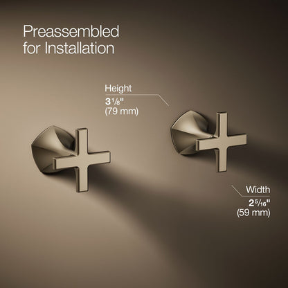 KOHLER K-T27013-3 Occasion Wall-mount bathroom sink faucet Cross handle trim, 1.2 gpm
