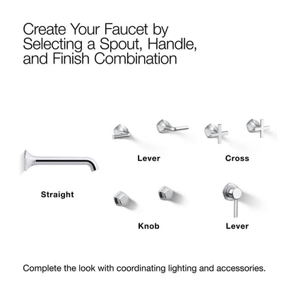 KOHLER K-T27013-4 Occasion Wall-mount bathroom sink faucet Lever handle trim, 1.2 gpm
