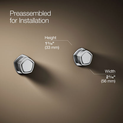 KOHLER K-T27013-9 Occasion Wall-mount bathroom sink faucet Knob handle trim, 1.2 gpm