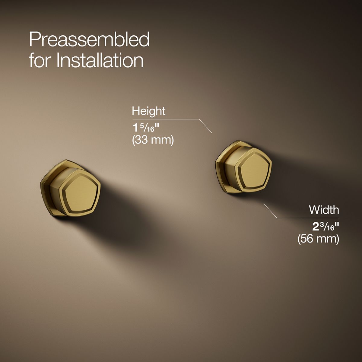 KOHLER K-T27013-9 Occasion Wall-mount bathroom sink faucet Knob handle trim, 1.2 gpm