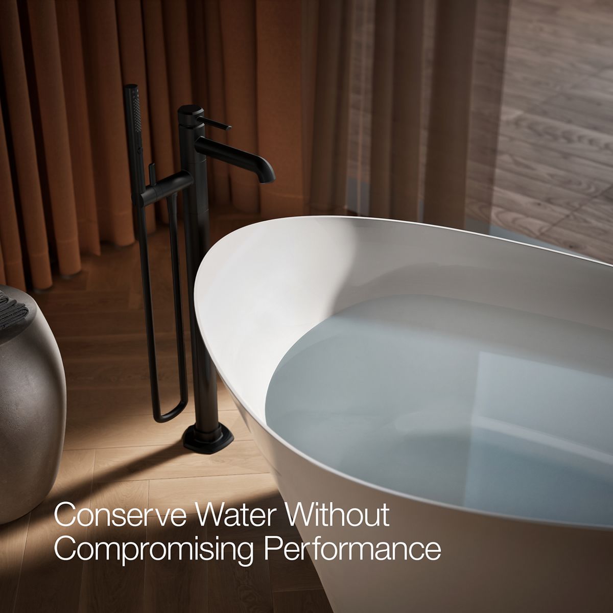 KOHLER K-T27025-4 Occasion Floor-mount bath filler trim with handshower