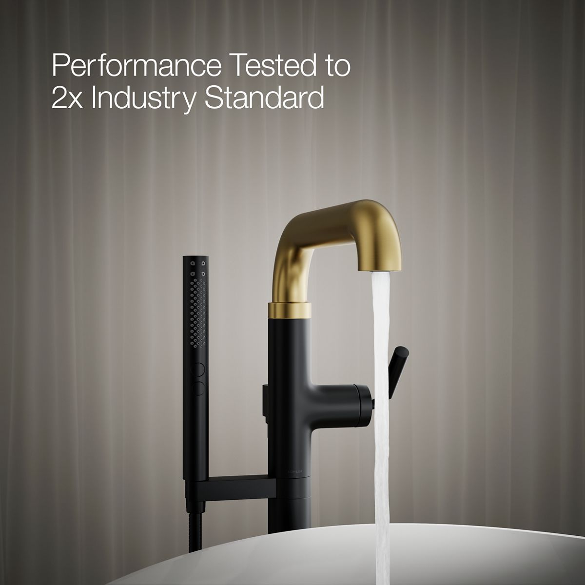 KOHLER K-T27424-4 Tone Floor-mount bath filler trim with handshower