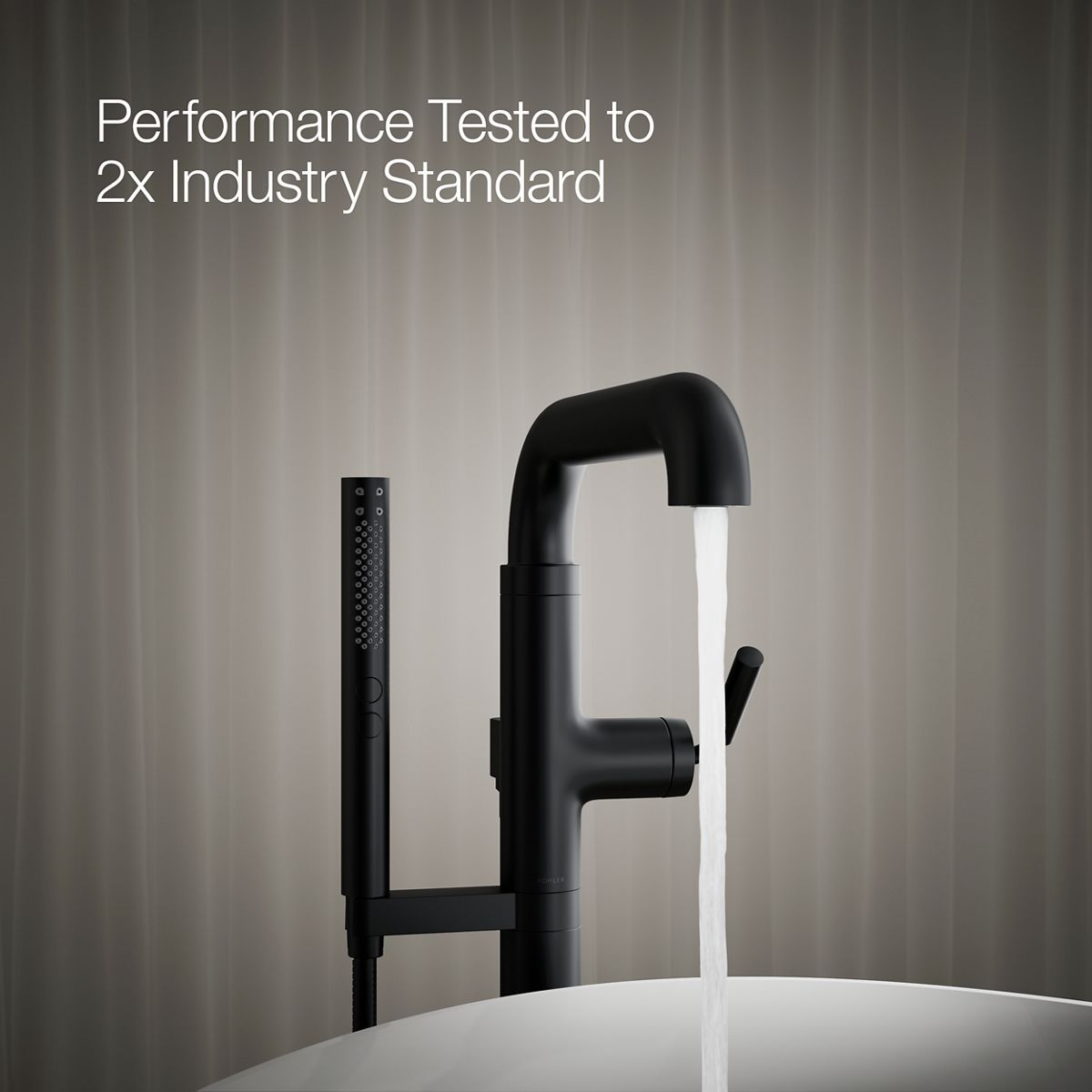 KOHLER K-T27424-4 Tone Floor-mount bath filler trim with handshower