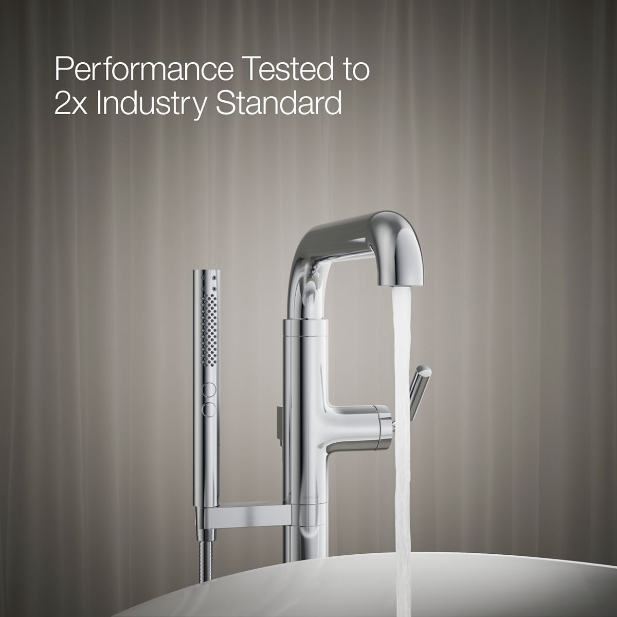 KOHLER K-T27424-4 Tone Floor-mount bath filler trim with handshower