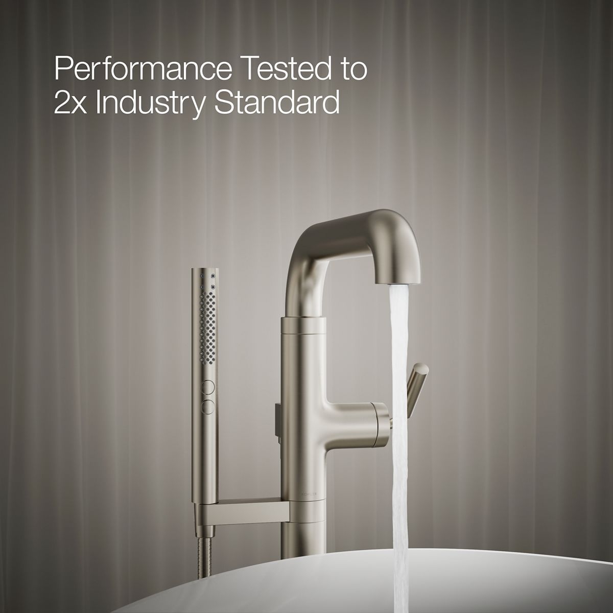 KOHLER K-T27424-4 Tone Floor-mount bath filler trim with handshower