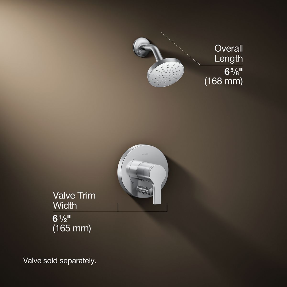 3/4 view of product with dimensions