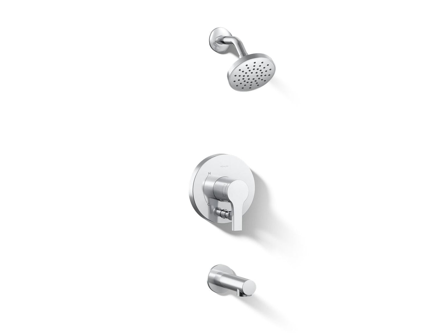 KOHLER Elate Rite-Temp bath and shower trim kit with push-button diverter, 1.5 gpm
