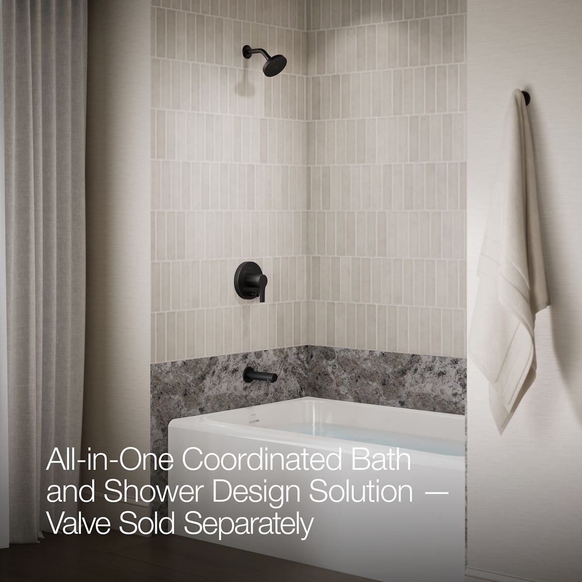KOHLER Elate Rite-Temp bath and shower trim kit with push-button diverter, 2.5 gpm