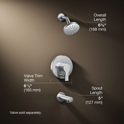 KOHLER Elate Rite-Temp bath and shower trim kit with push-button diverter, 2.5 gpm