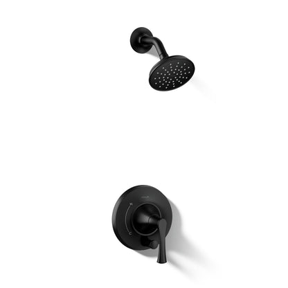 KOHLER K-T35943-4Y Buckley Rite-Temp® Shower Trim Kit with Push-button Diverter, 2.5 GPM, Matte Black - 3/4 view of product