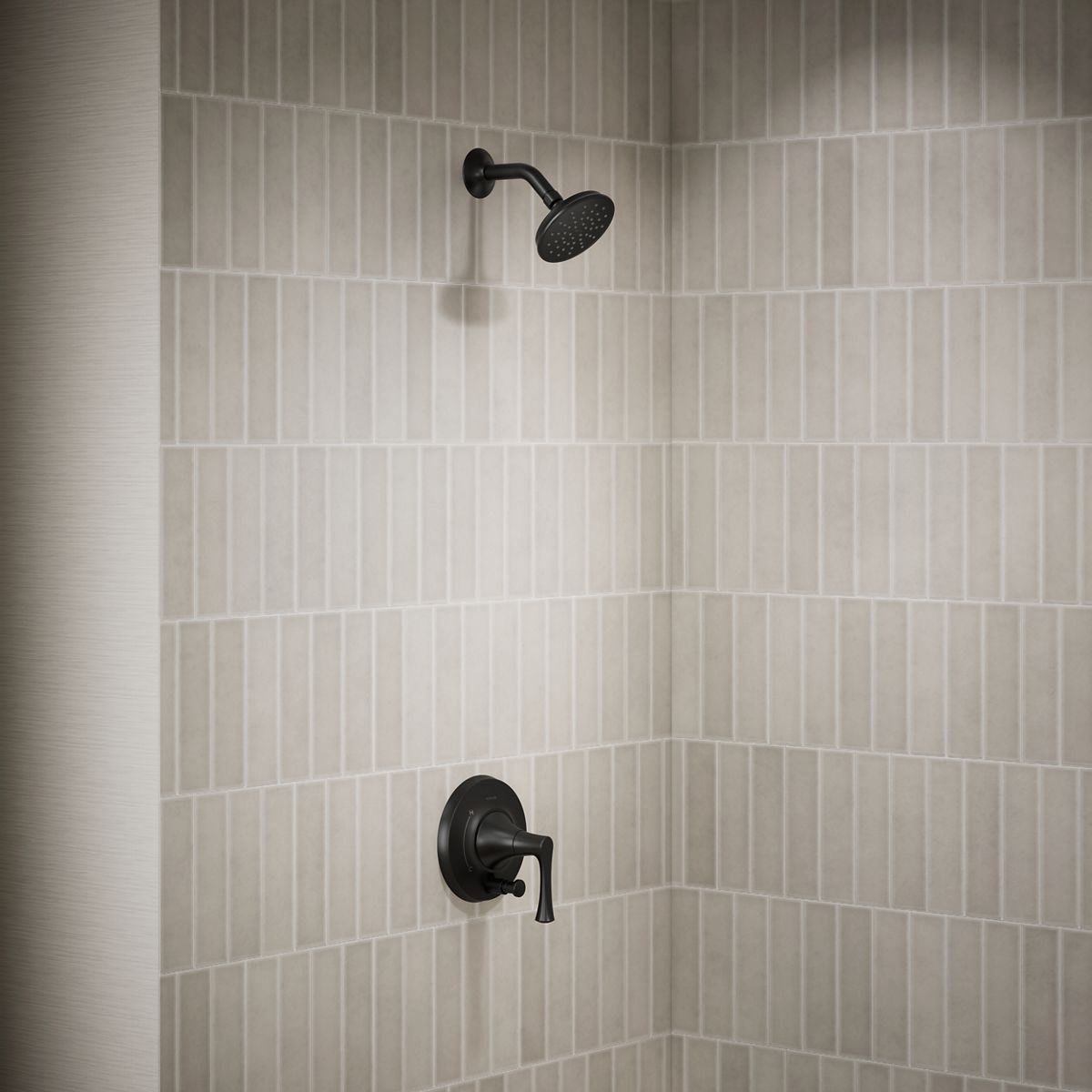 KOHLER K-T35943-4Y Buckley Rite-Temp® Shower Trim Kit with Push-button Diverter, 2.5 GPM, Matte Black - image focused on sing