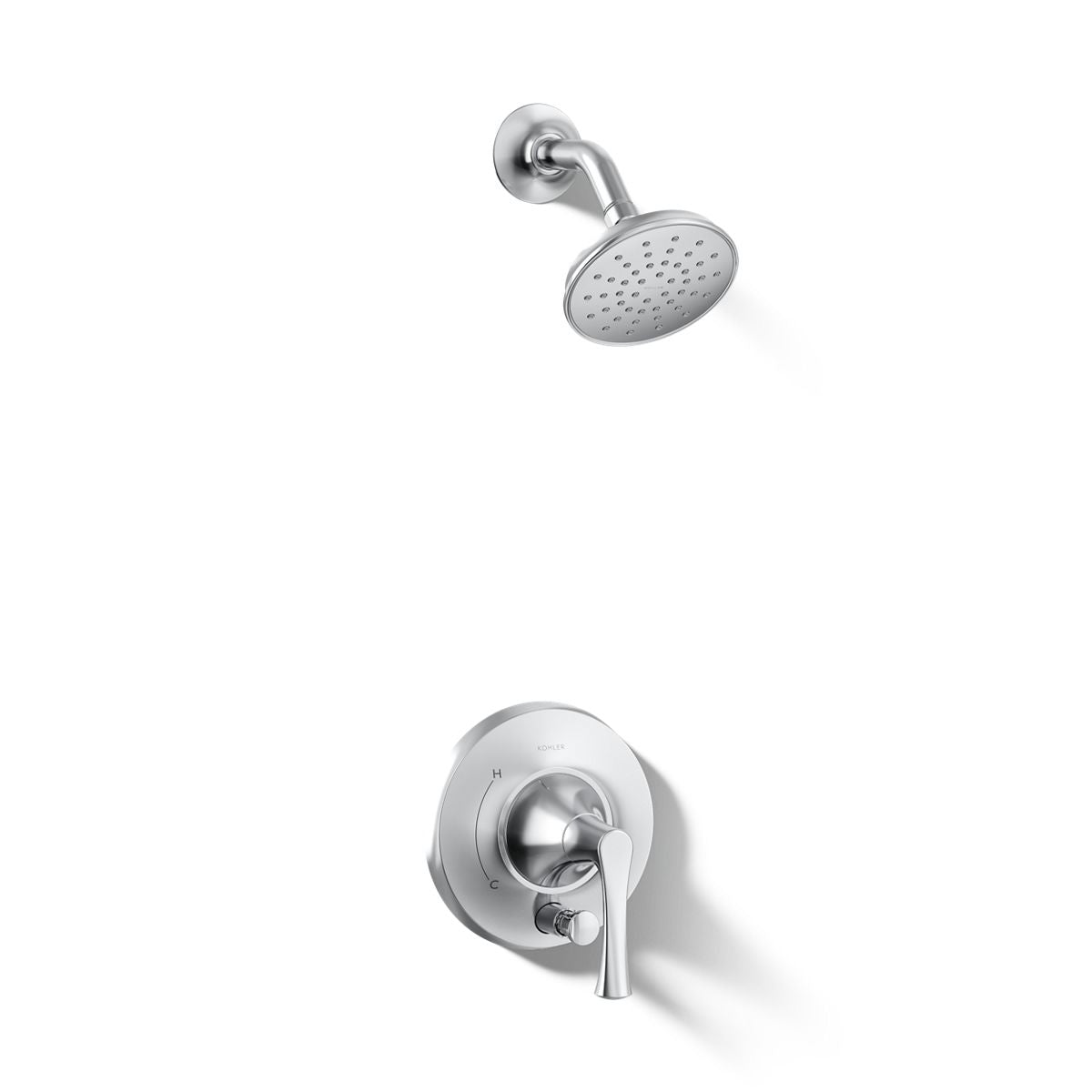 KOHLER K-T35943-4Y Buckley Rite-Temp® Shower Trim Kit with Push-button Diverter, 2.5 GPM, Polished Chrome - 3/4 view of produ
