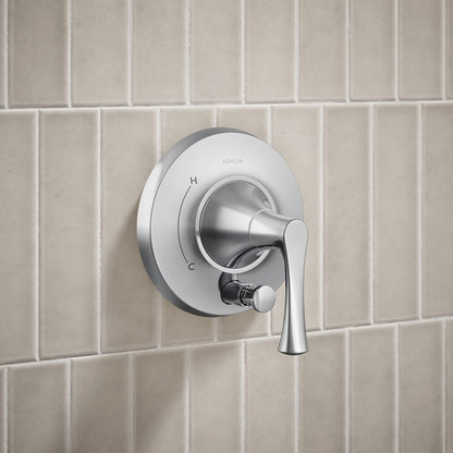 KOHLER K-T35943-4Y Buckley Rite-Temp® Shower Trim Kit with Push-button Diverter, 2.5 GPM, Polished Chrome - Shows close up de