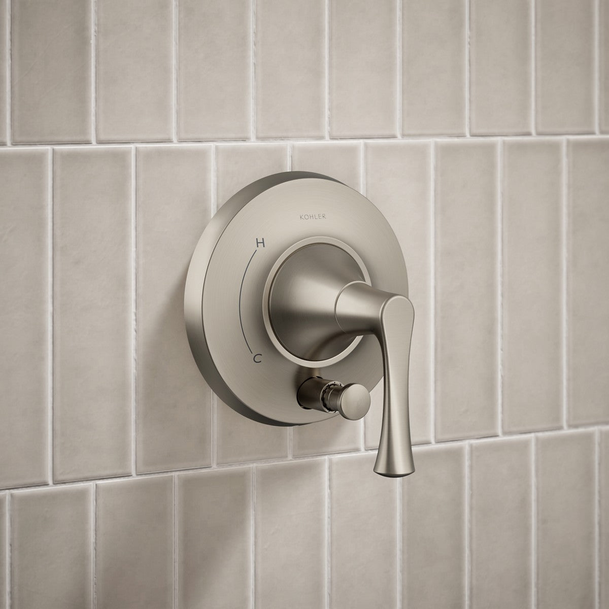 KOHLER K-T35943-4H Buckley Rite-Temp shower trim kit with push-button diverter, 1.5 gpm, vibrant brushed nickel - view 2