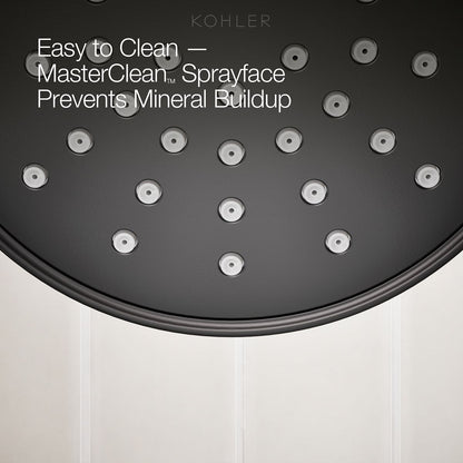 KOHLER K-T35944-4Y Buckley Rite-Temp® Bath and Shower Trim Kit with Push-button Diverter, 2.5 GPM, Matte Black - close-up vie