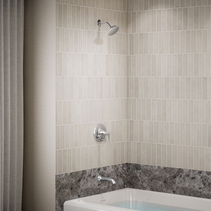 KOHLER K-T35944-4Y Buckley Rite-Temp® Bath and Shower Trim Kit with Push-button Diverter, 2.5 GPM, Polished Chrome - image fo