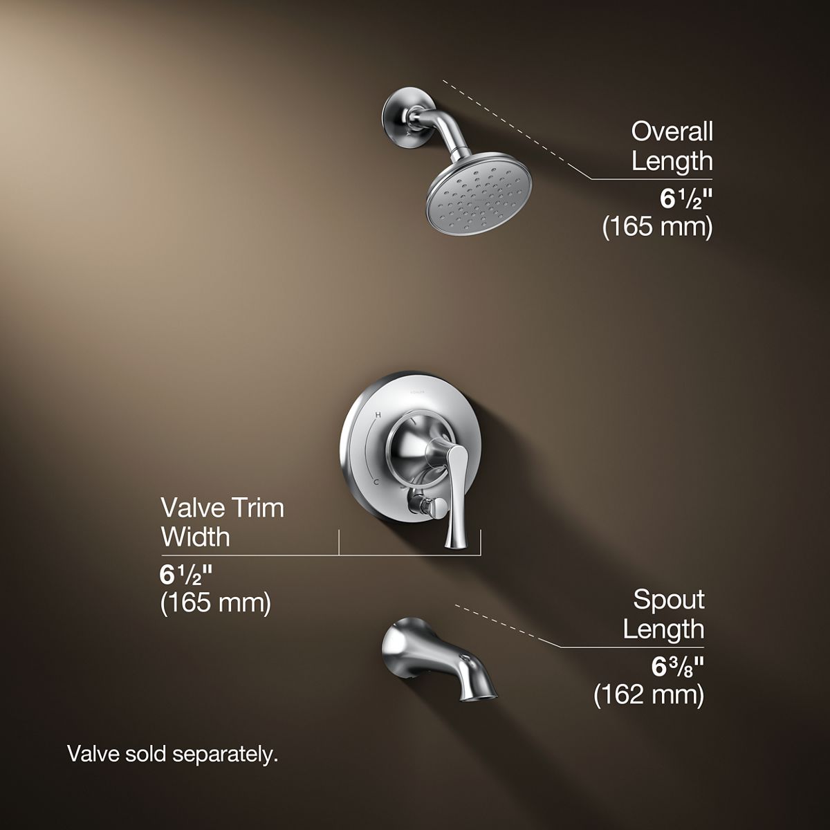 3/4 view of product with dimensions