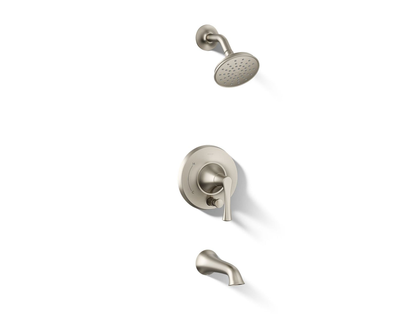 KOHLER K-T35944-4Y Buckley Rite-Temp® Bath and Shower Trim Kit with Push-button Diverter, 2.5 GPM, Vibrant Brushed Nickel - 3