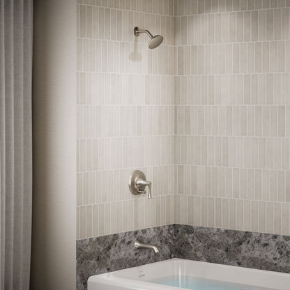 KOHLER K-T35944-4Y Buckley Rite-Temp® Bath and Shower Trim Kit with Push-button Diverter, 2.5 GPM, Vibrant Brushed Nickel - i