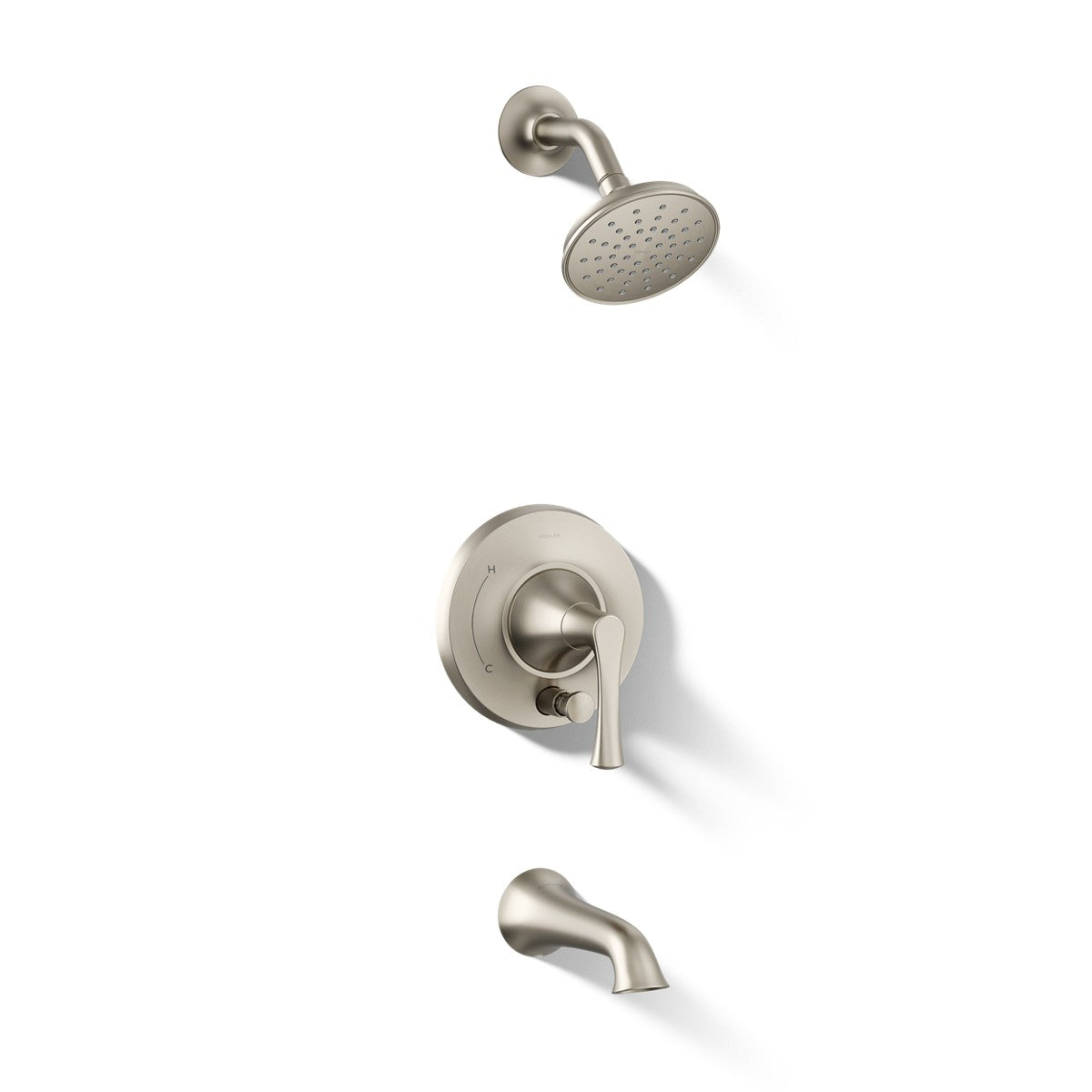 KOHLER K-T35944-4G Buckley Rite-Temp bath and shower trim kit with push-button diverter, 1.75 gpm, vibrant brushed nickel...