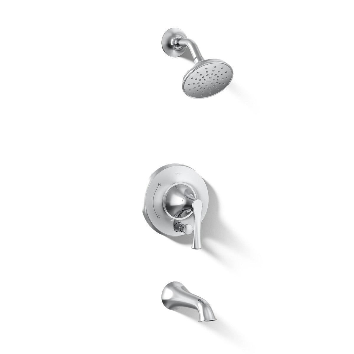 KOHLER K-T35944-4H Buckley Rite-Temp bath and shower trim kit with push-button diverter, 1.5 gpm, polished chrome - view 3