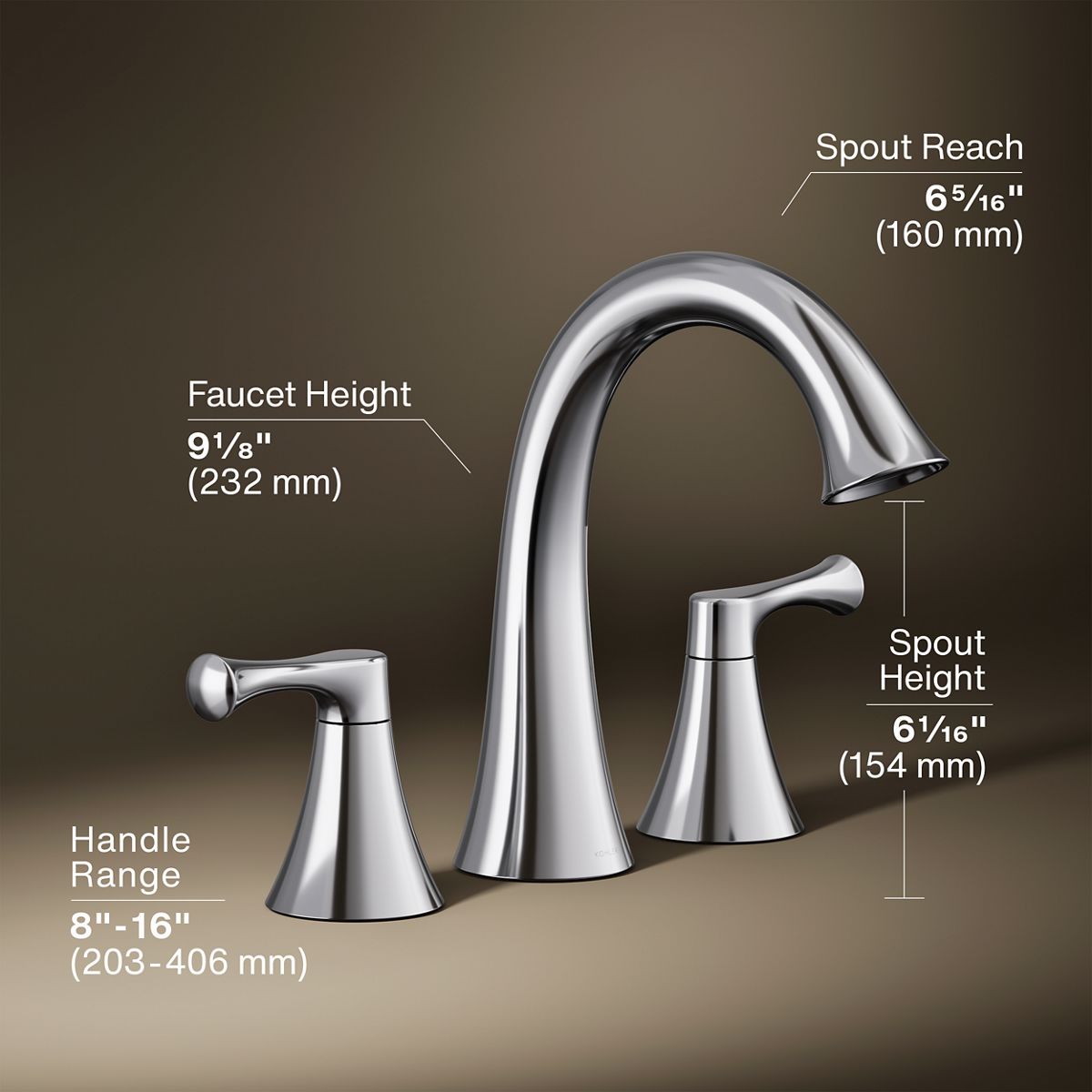 3/4 view of product with dimensions