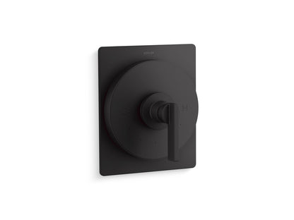 KOHLER K-T38269-4 Castia MasterShower® Temperature Control Valve Trim with Lever Handle, Matte Black - 3/4 view of product