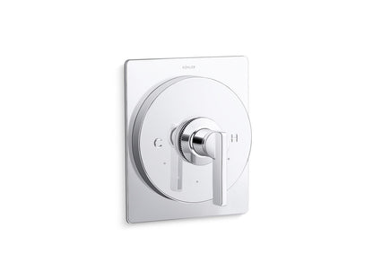 KOHLER K-T38269-4 Castia MasterShower® Temperature Control Valve Trim with Lever Handle, Polished Chrome - 3/4 view of produc