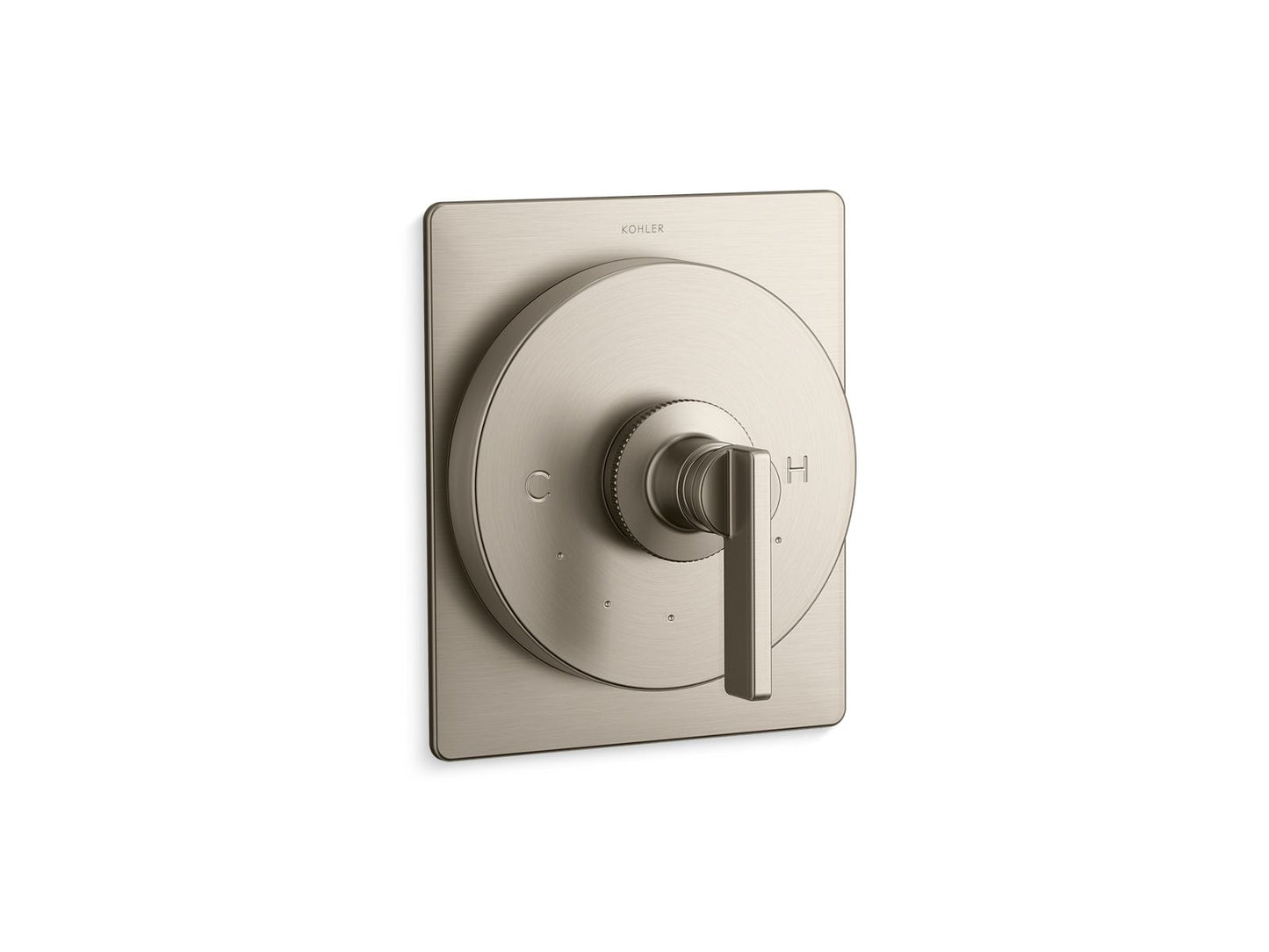 KOHLER K-T38269-4 Castia MasterShower® Temperature Control Valve Trim with Lever Handle, Vibrant Brushed Nickel - 3/4 view of
