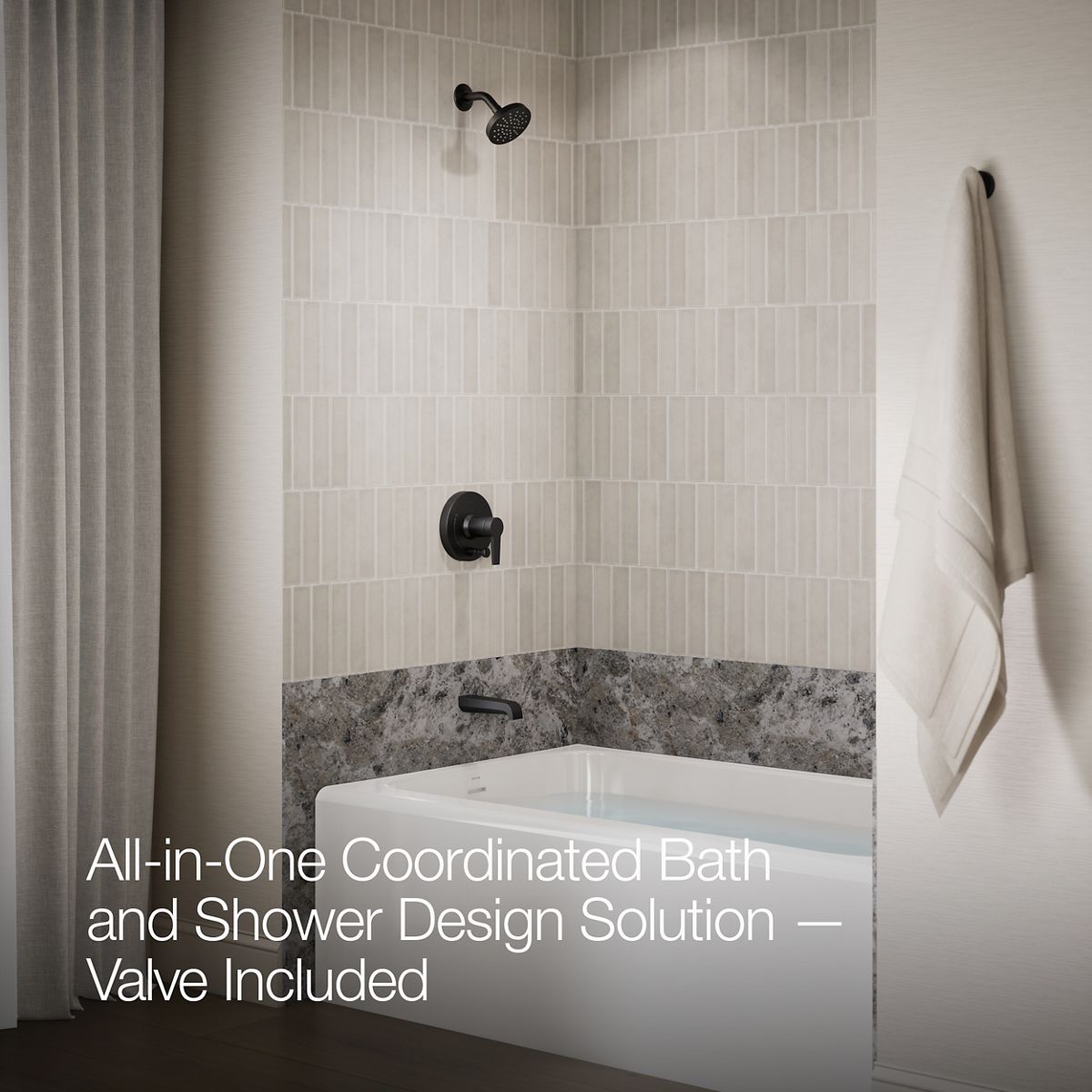 KOHLER K-T49979-4L Pitch Rite-Temp Bath and shower trim kit with push-button diverter, without showerhead