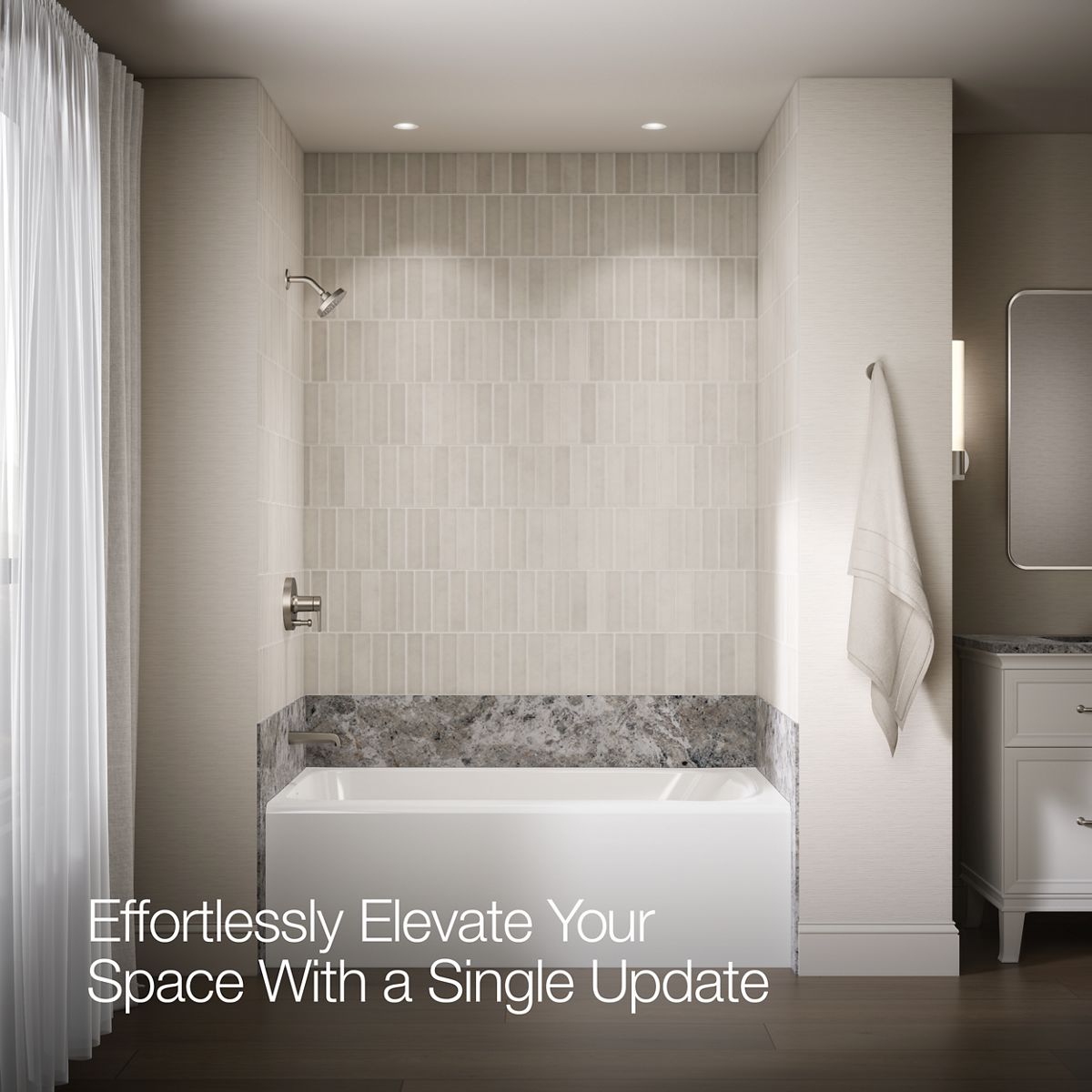 KOHLER K-T49979-4L Pitch Rite-Temp Bath and shower trim kit with push-button diverter, without showerhead