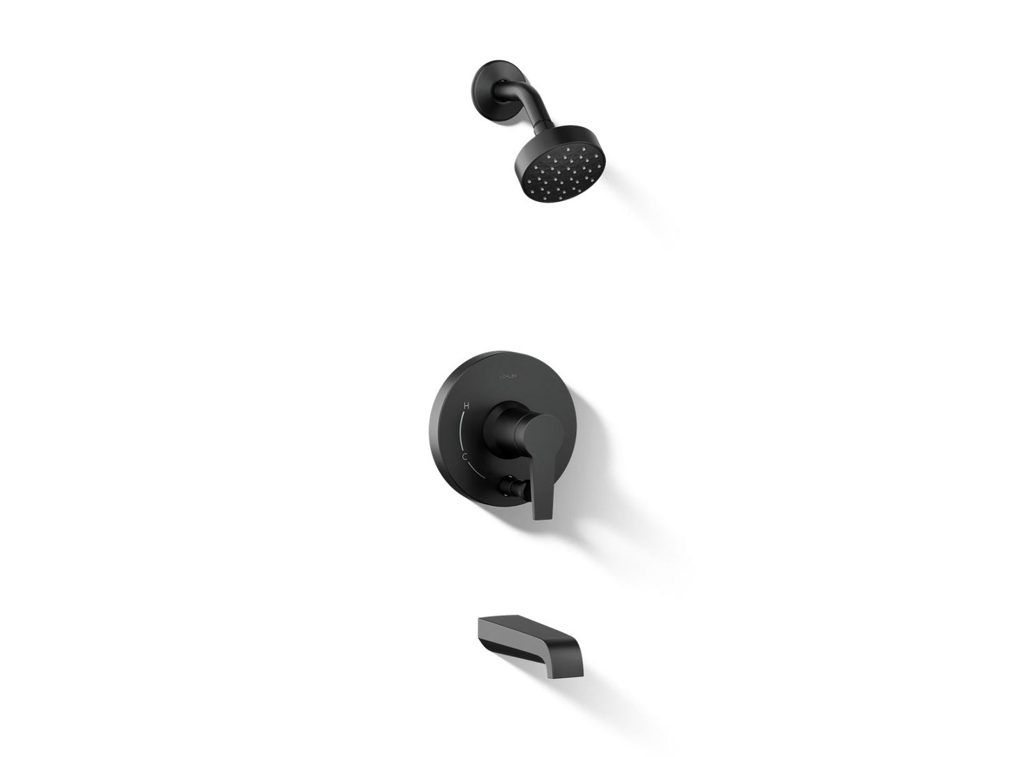 KOHLER Pitch Rite-Temp bath and shower trim kit with push-button diverter and lever handle, 2.5 gpm