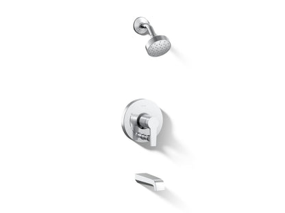 KOHLER Pitch Rite-Temp bath and shower trim kit with push-button diverter and lever handle, 2.5 gpm