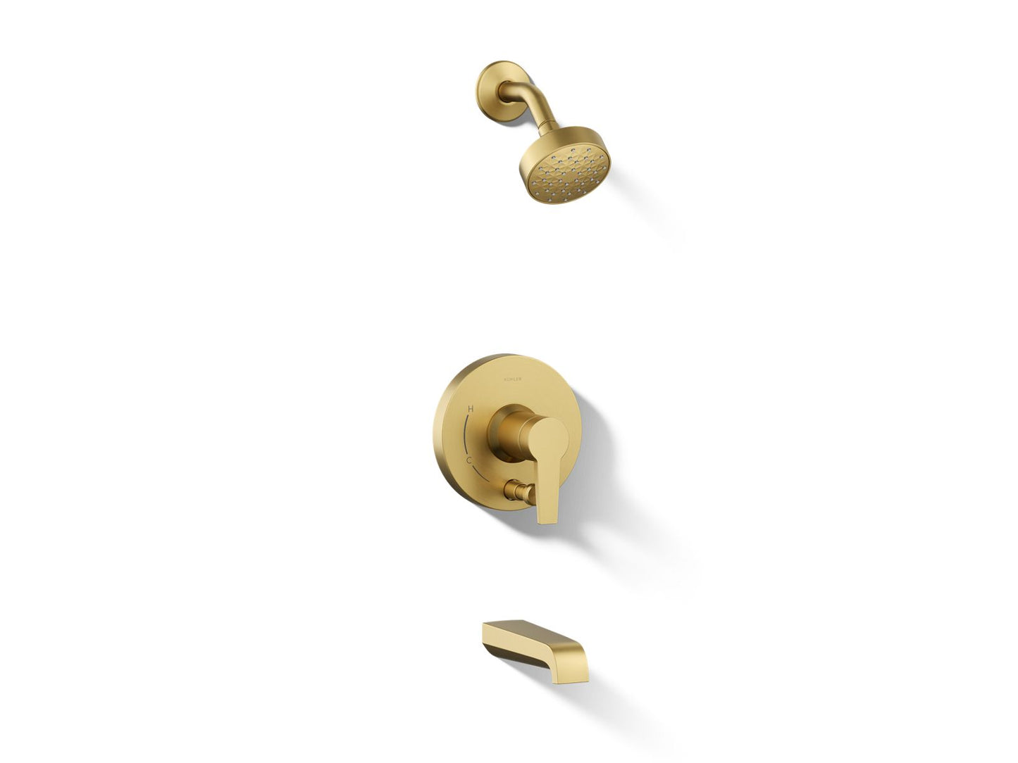 KOHLER Pitch Rite-Temp bath and shower trim kit with push-button diverter and lever handle, 2.5 gpm