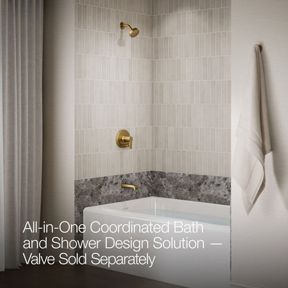 KOHLER Pitch Rite-Temp bath and shower trim kit with push-button diverter and lever handle, 2.5 gpm