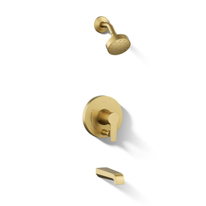 KOHLER Pitch Rite-Temp bath and shower trim kit with push-button diverter and lever handle, 2.5 gpm