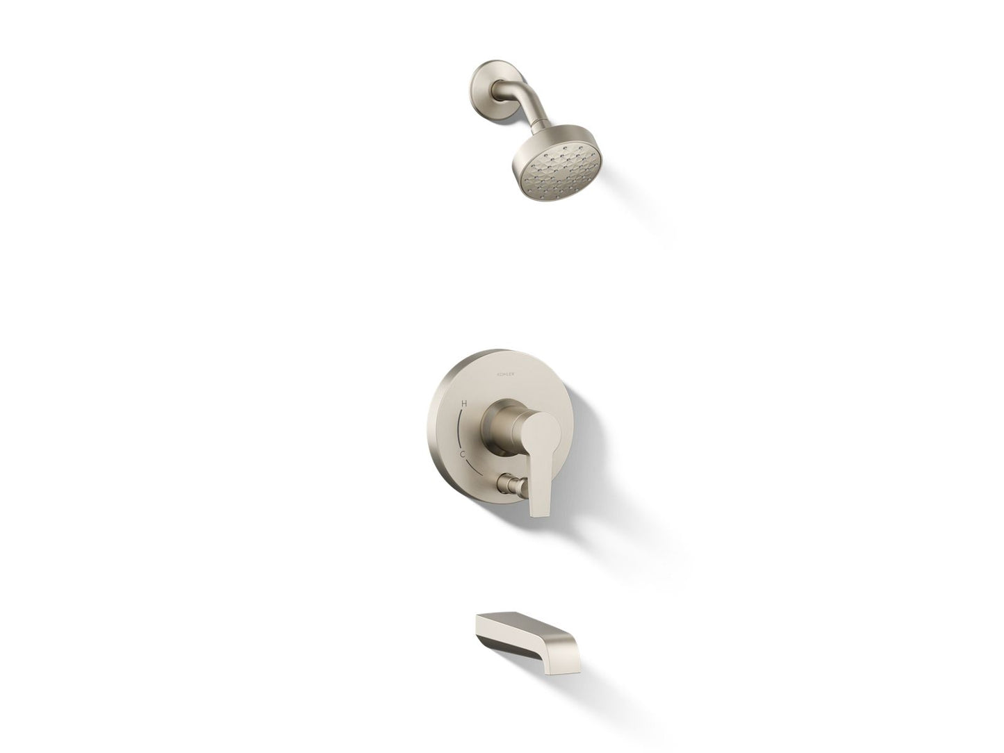 KOHLER Pitch Rite-Temp bath and shower trim kit with push-button diverter and lever handle, 2.5 gpm