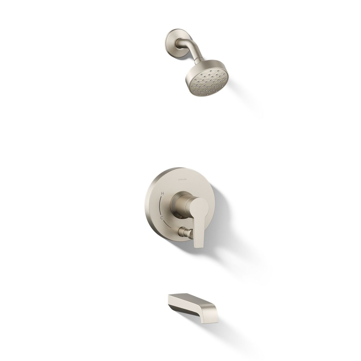 KOHLER Pitch Rite-Temp bath and shower trim kit with push-button diverter and lever handle, 2.5 gpm