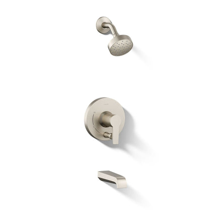 KOHLER Pitch Rite-Temp bath and shower trim kit with push-button diverter and lever handle, 2.5 gpm