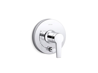 KOHLER K-T49988-4 Pitch Rite-Temp Valve trim with push-button diverter, polished chrome