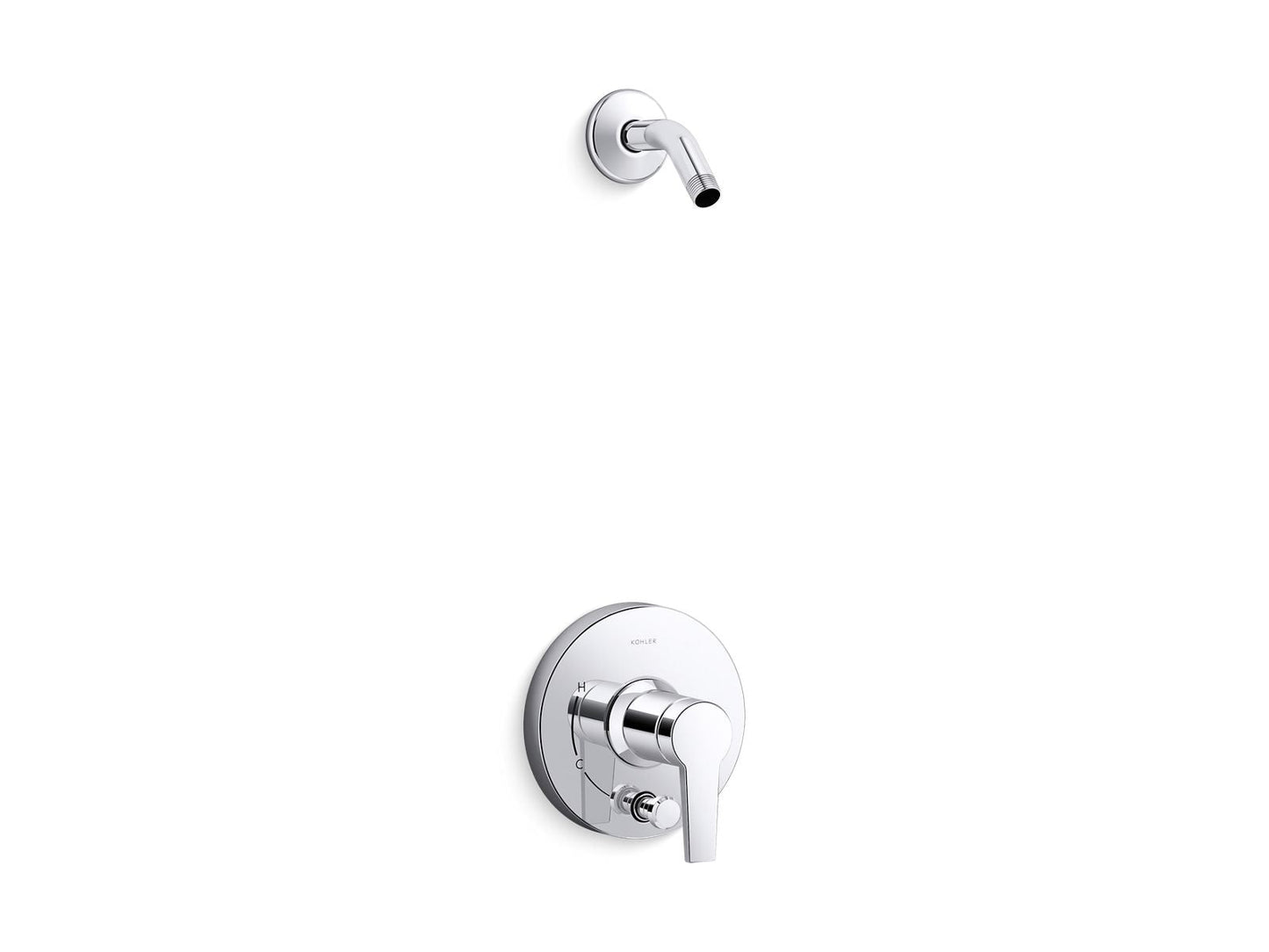 KOHLER K-T49989-4L Pitch Rite-Temp Shower trim kit with push-button diverter, without showerhead