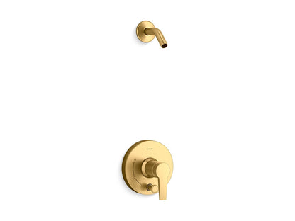 KOHLER K-T49989-4L Pitch Rite-Temp Shower trim kit with push-button diverter, without showerhead, vibrant brushed moderne...
