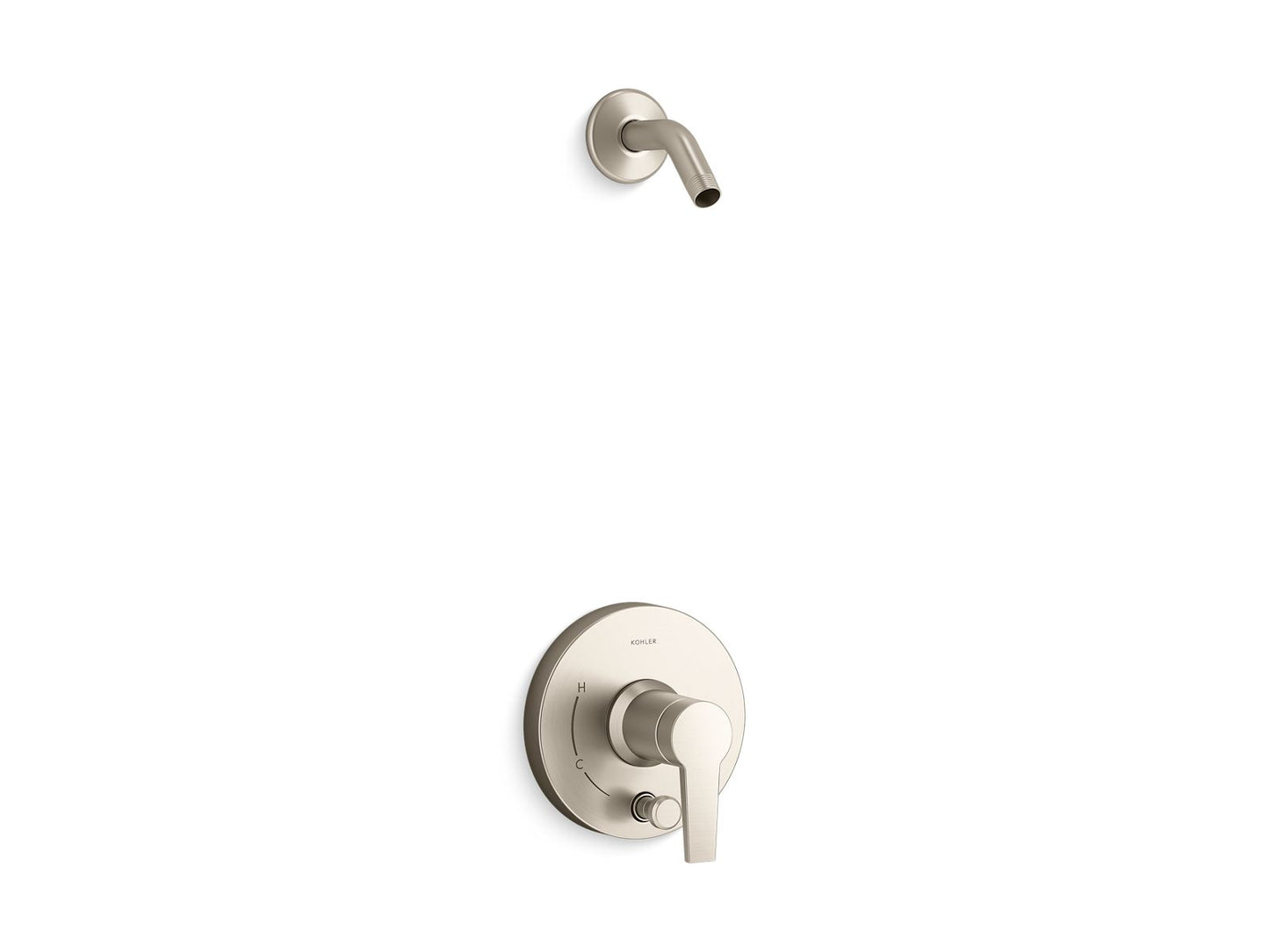 KOHLER K-T49989-4L Pitch Rite-Temp Shower trim kit with push-button diverter, without showerhead