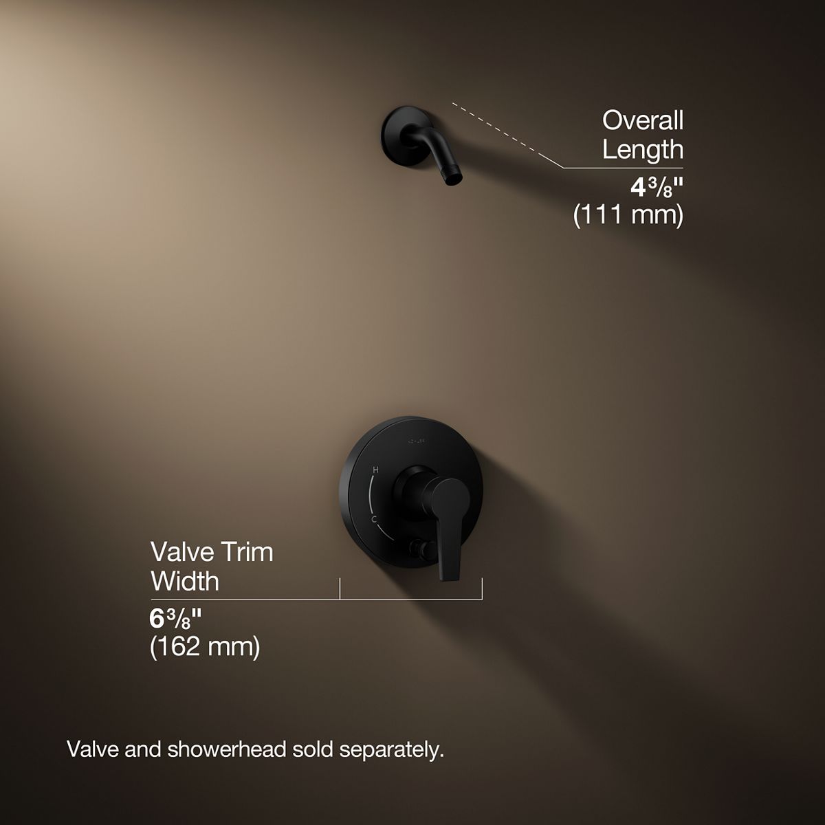 3/4 view of product with dimensions