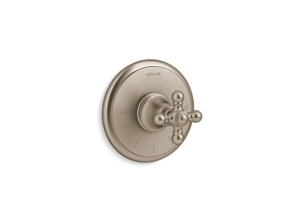KOHLER K-T72769-3 Artifacts MasterShower temperature control valve trim with cross handle, vibrant brushed bronze